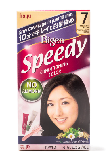 Hoyu Bigen Hair Color Hair Dye Speedy #07 Brownish Black 1 box