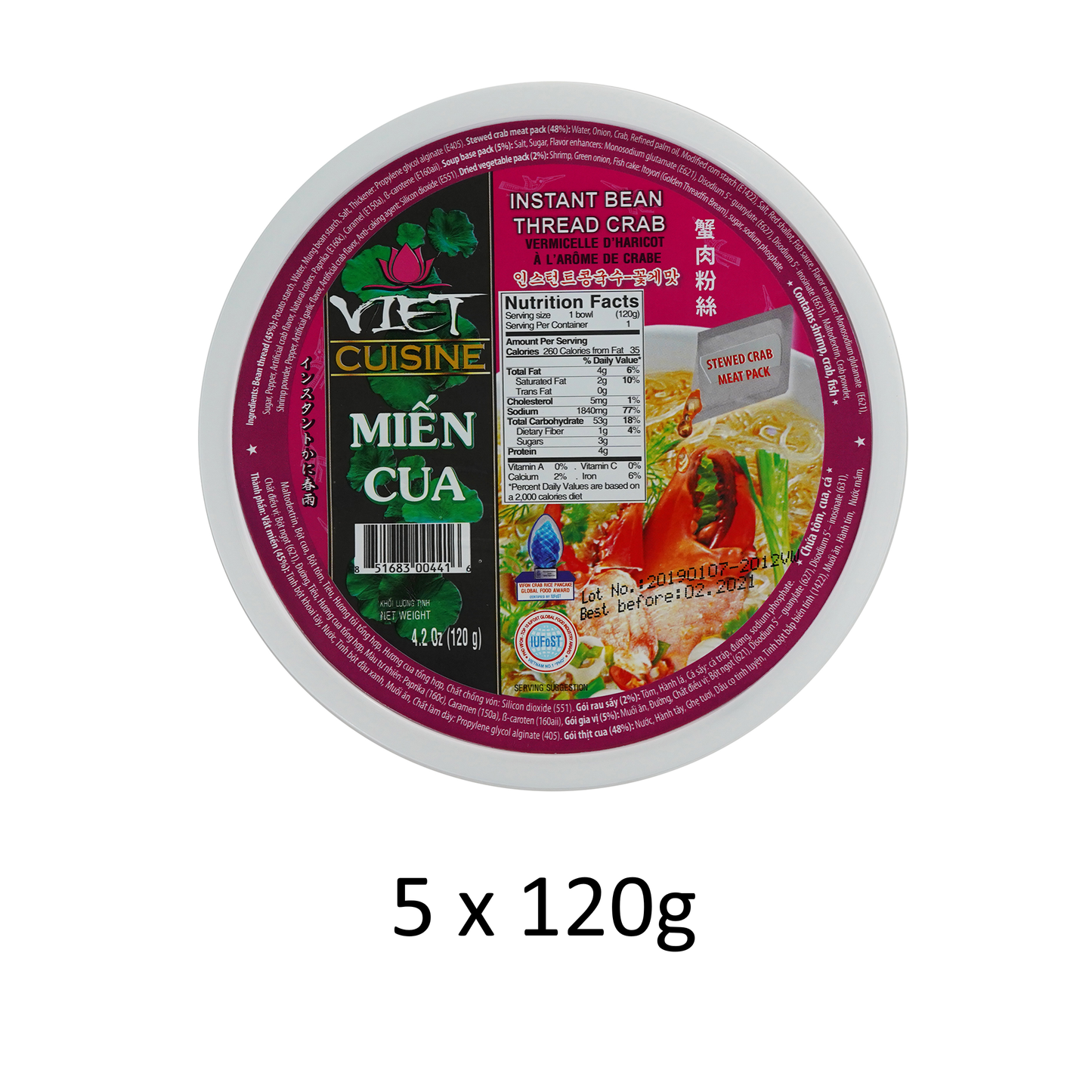 Viet Cuisine Crab Instant Bean Thread Noodles