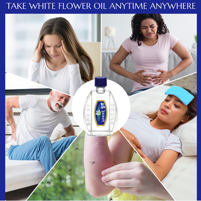 White Flower External Analgesic Balm Oil 20ml/ 0.676fl Oz., Authentic US import (1 bottle)