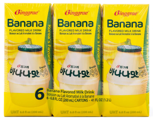 Binggrae Milk Drink, Banana Flavor 6ct 1 box