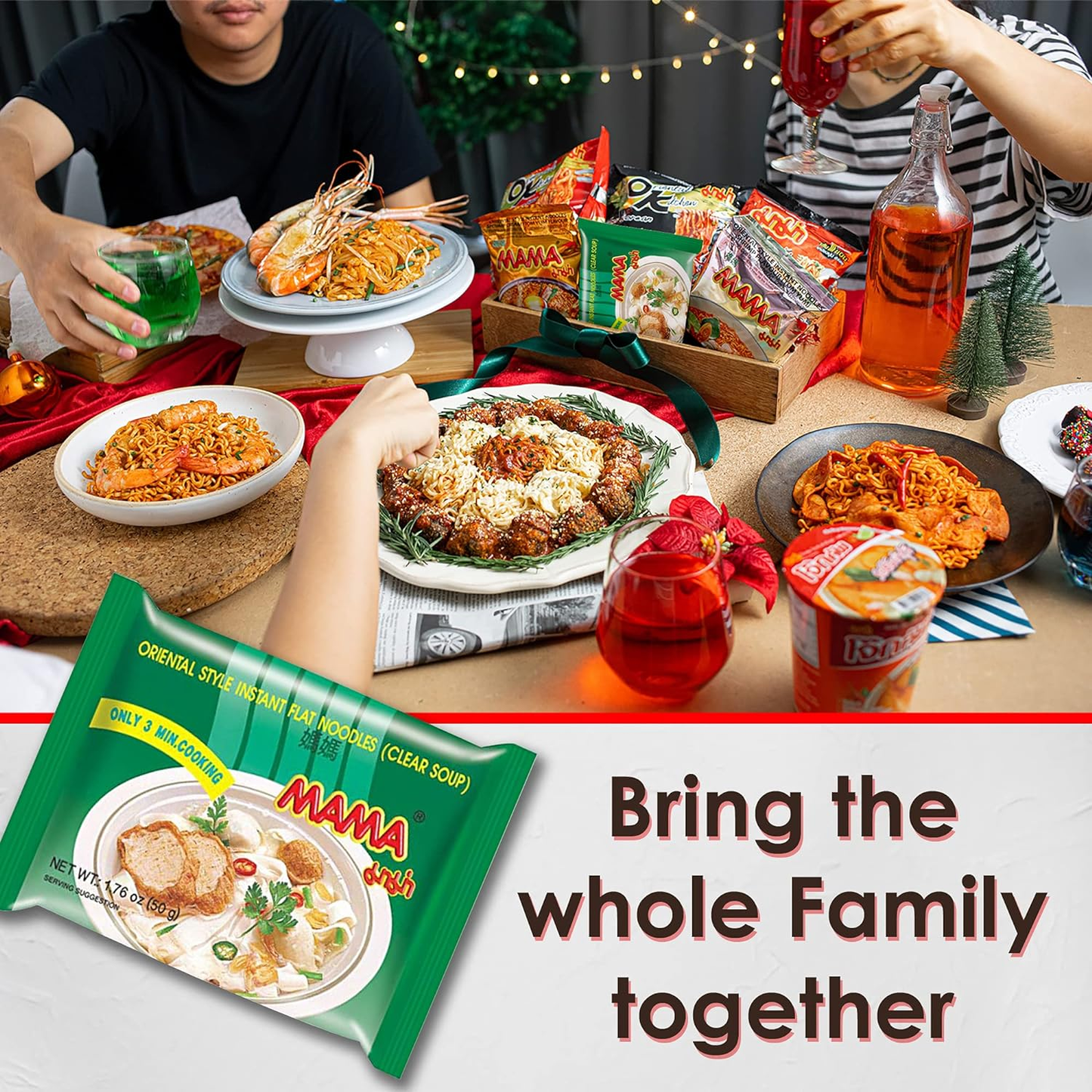 MAMA Noodles Flat Clear Soup Instant Rice Noodles w/ Delicious Thai Flavors