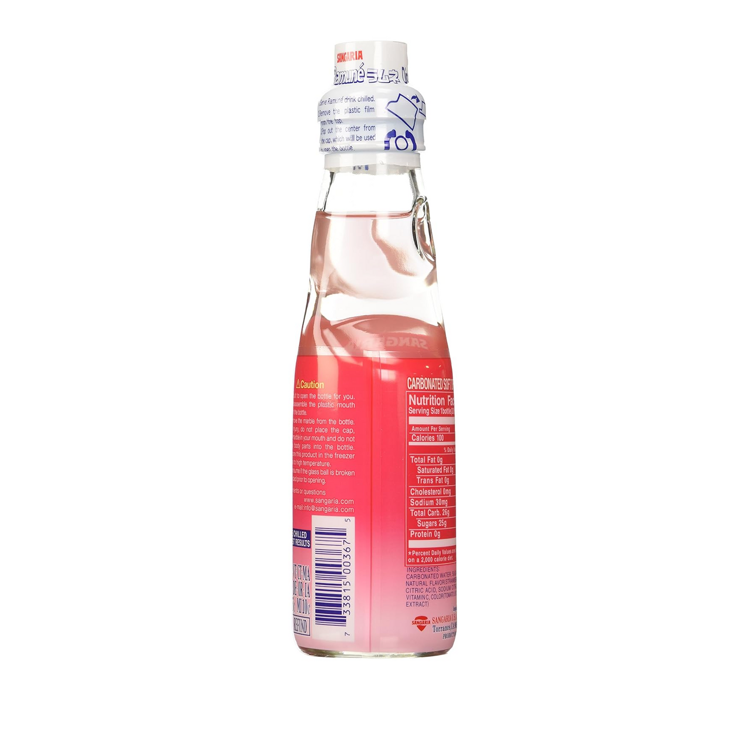 Sangaria Ramune Marble Soft Drink Strawberry Flavor 200ml