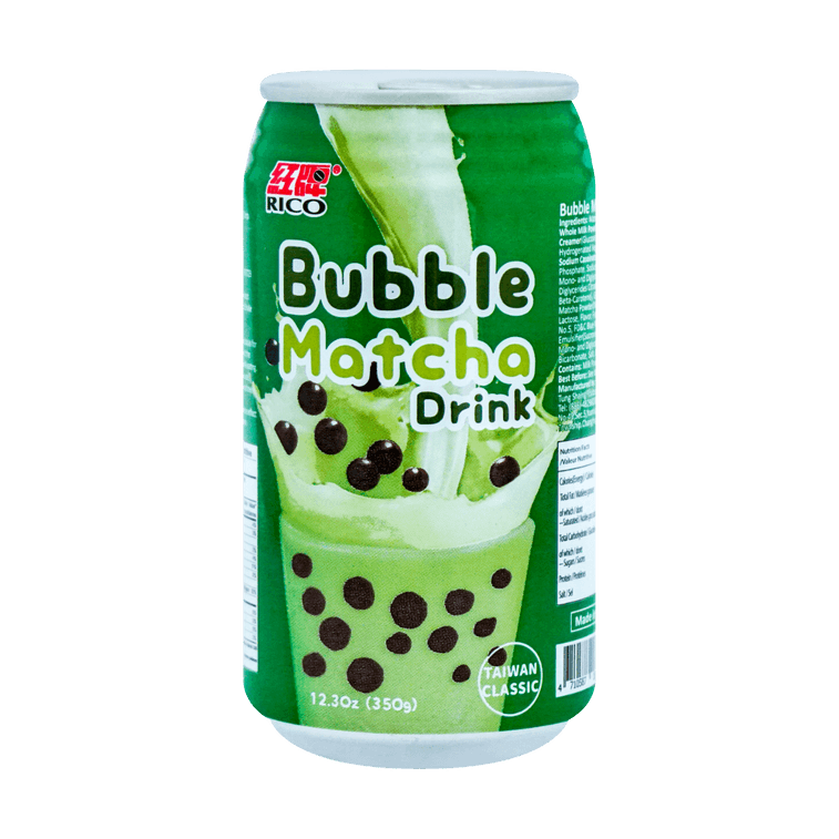 RICO Matcha Bubble Milk Tea Drink, 12.3oz