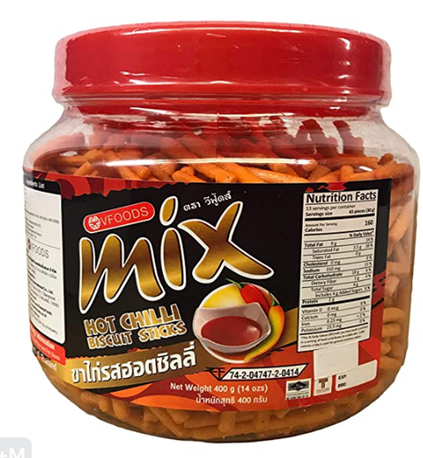 MIX Hot Chilli Biscuit Sticks 400g