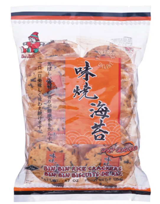 Bin Bin Rice Crackers Spicy Seaweed 135g