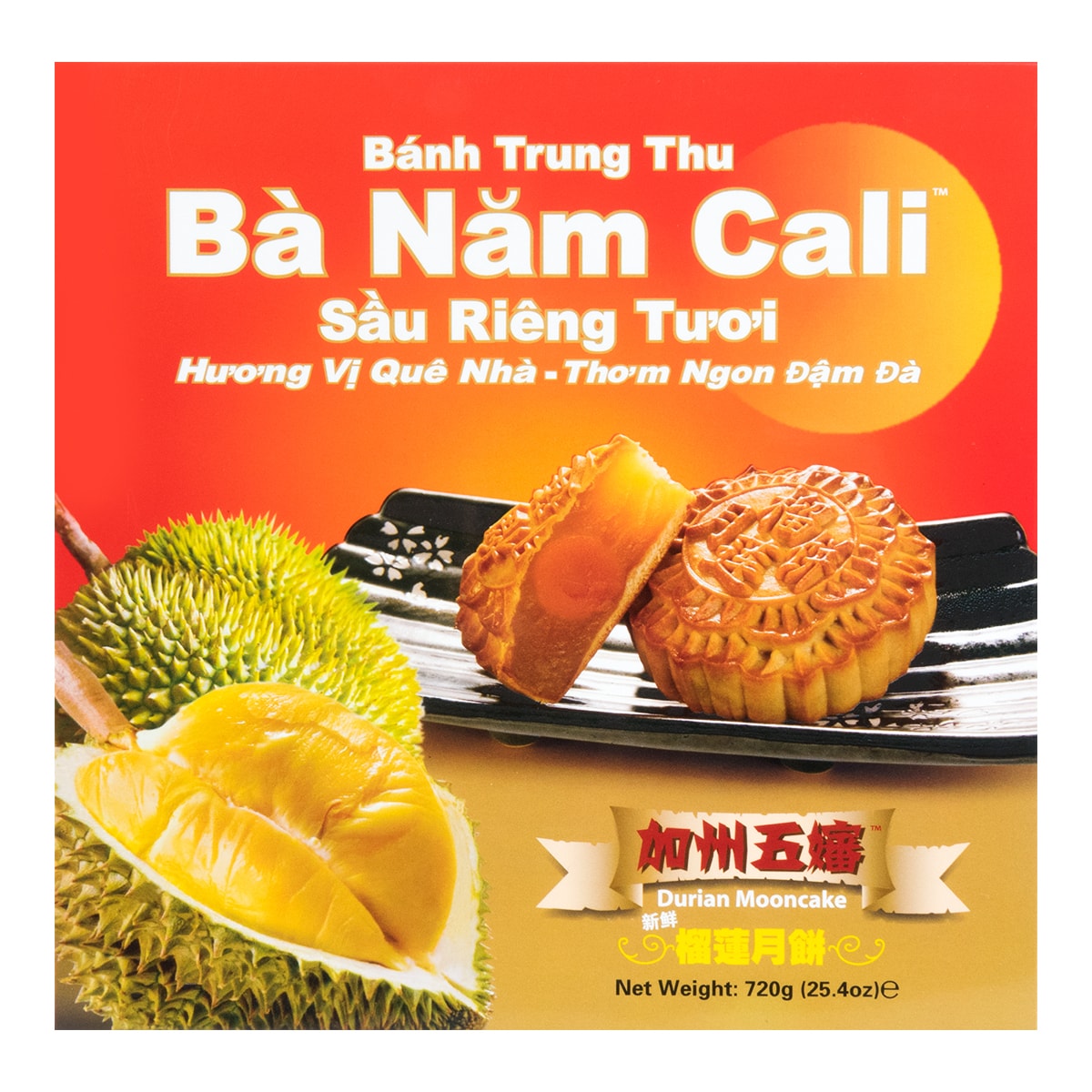 Ba Nam Cali Mooncake Durian 0 Yolk 25.40 oz