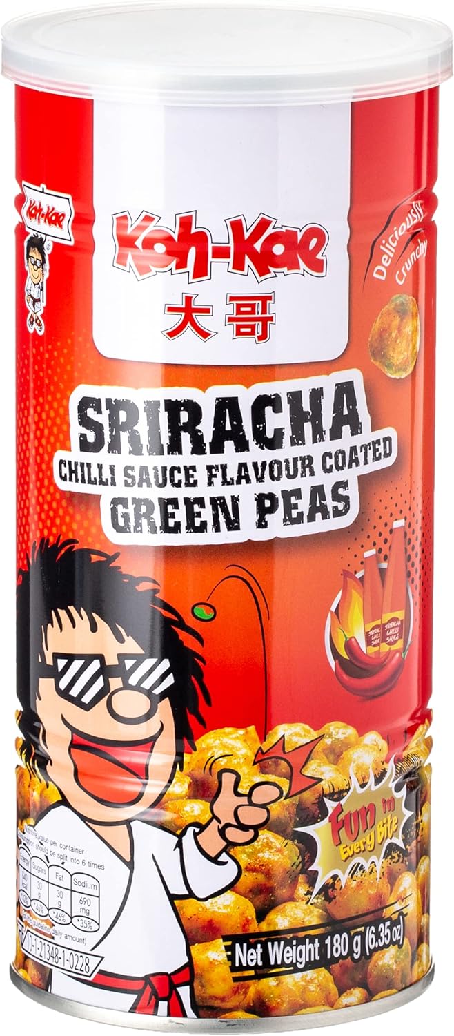 Koh Kae Peanut Snack Sriracha Chilli Sauce Flavour Coated Green Peas 6.35 oz