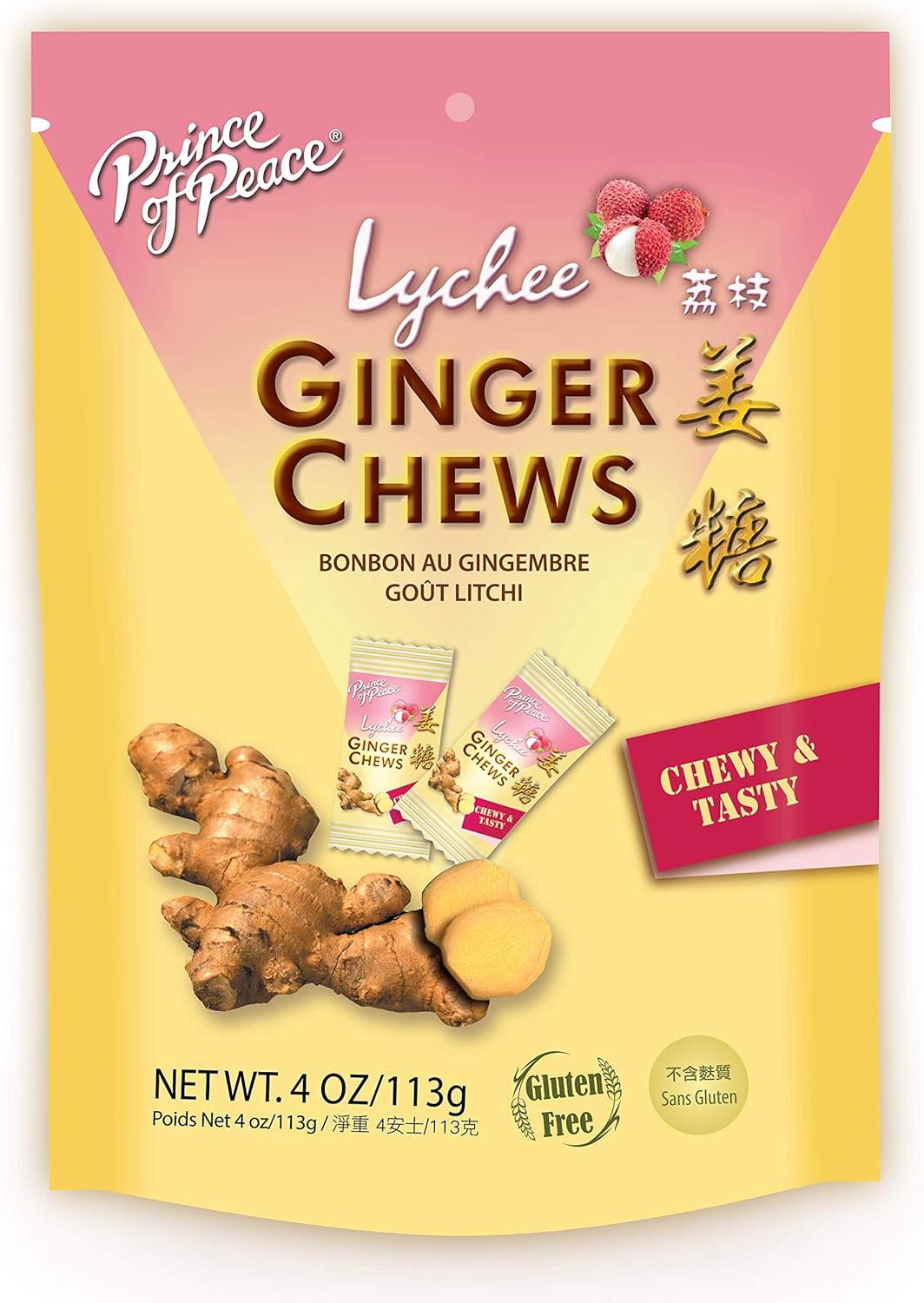 Prince Of Peace Lychee Ginger Chew 4oz