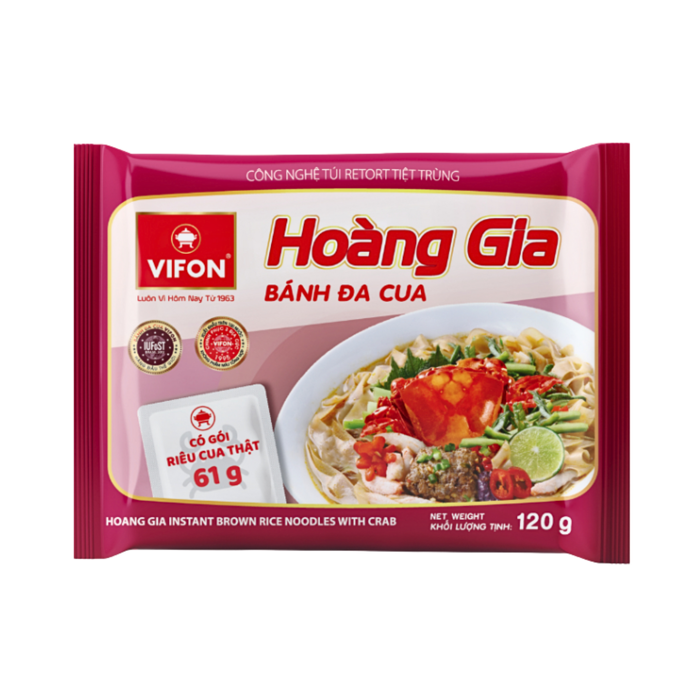 Vifon HoangGia Instant Noodle Crab 120g