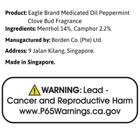 Eagle Brand Medicated Oil Peppermint Clove