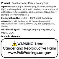 Boncha Honey Peach Oolong Tea 450ml