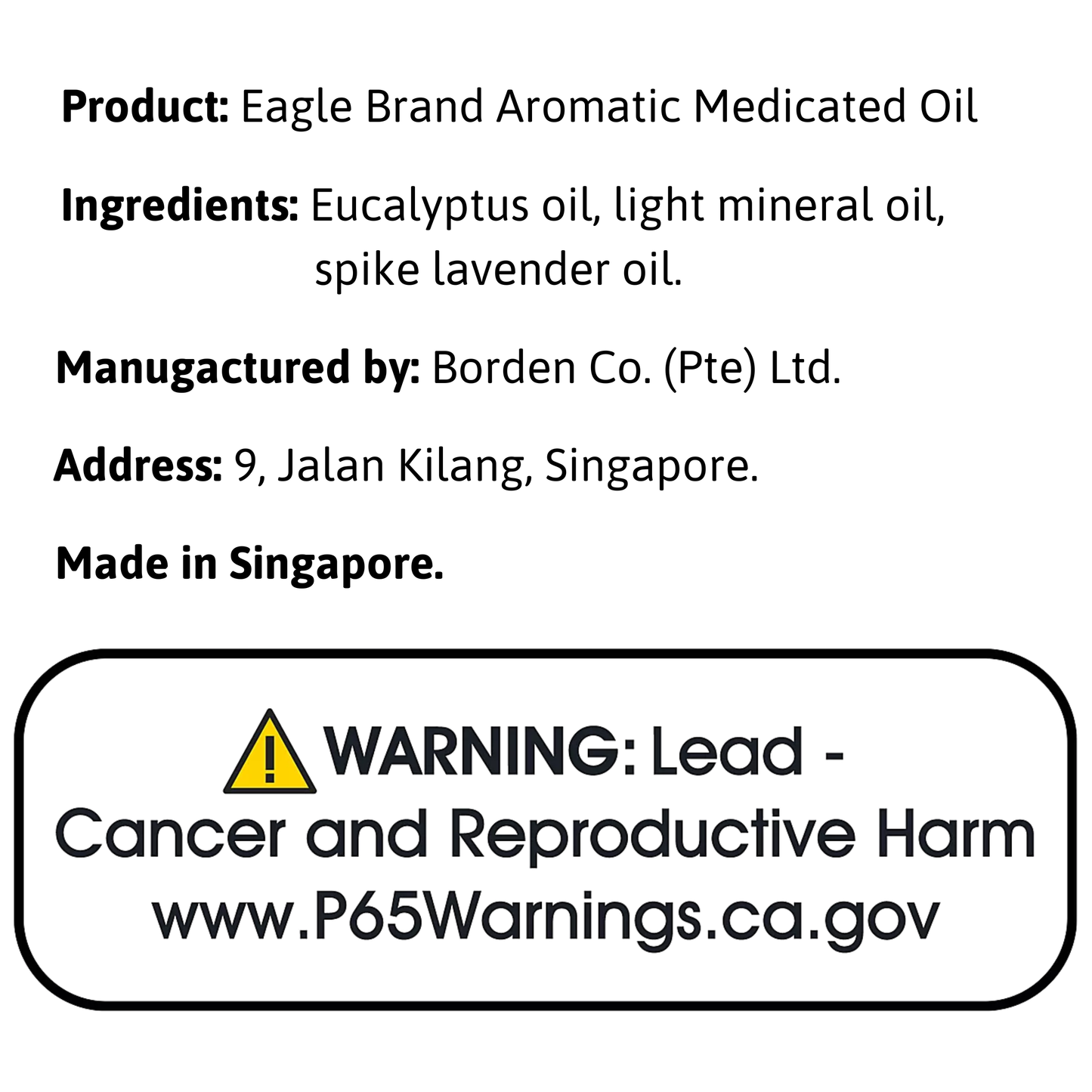 Eagle Brand Aromatic Medicated Oil