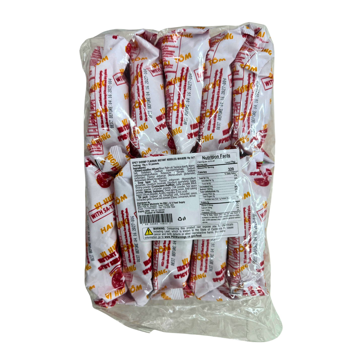 VI HUONG Spicy Shrimp Flavour Noodles 70g