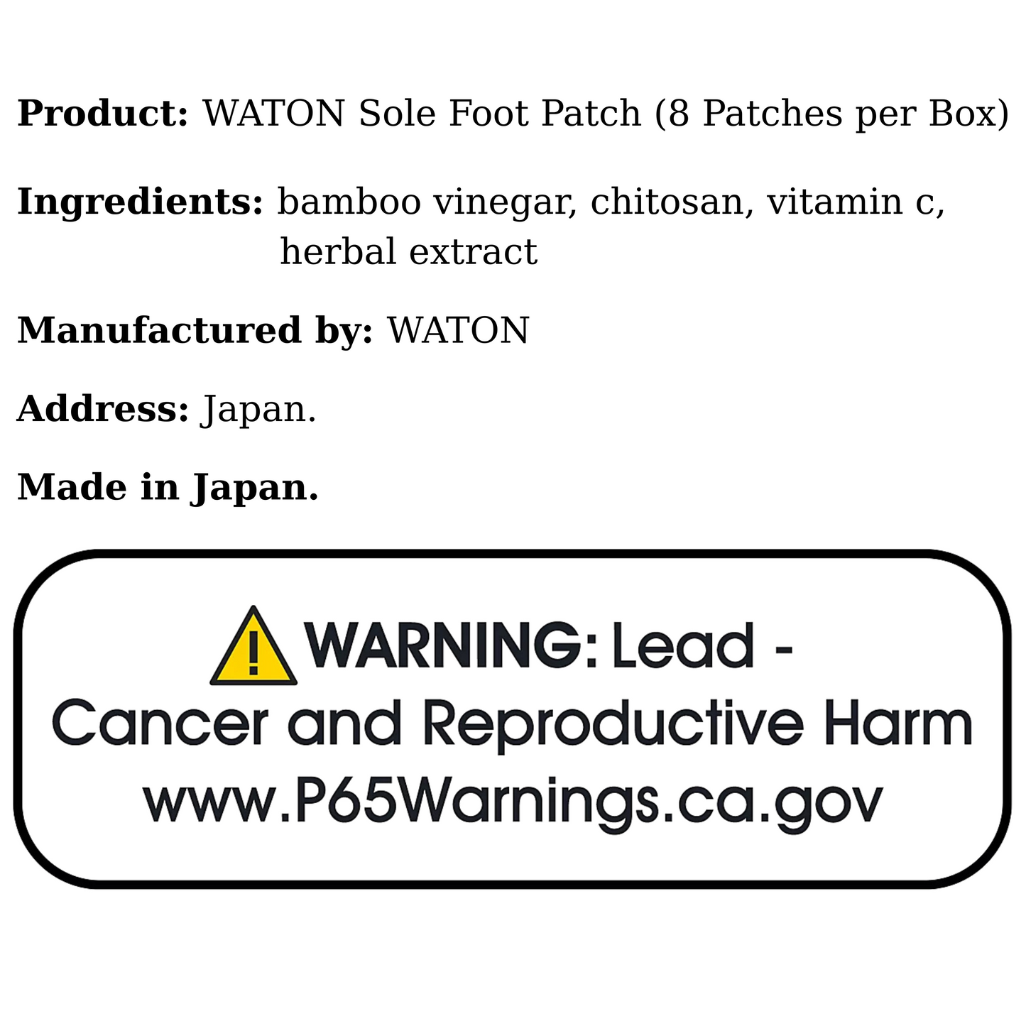 WATON Sole Foot Patch (8 Patches per Box)