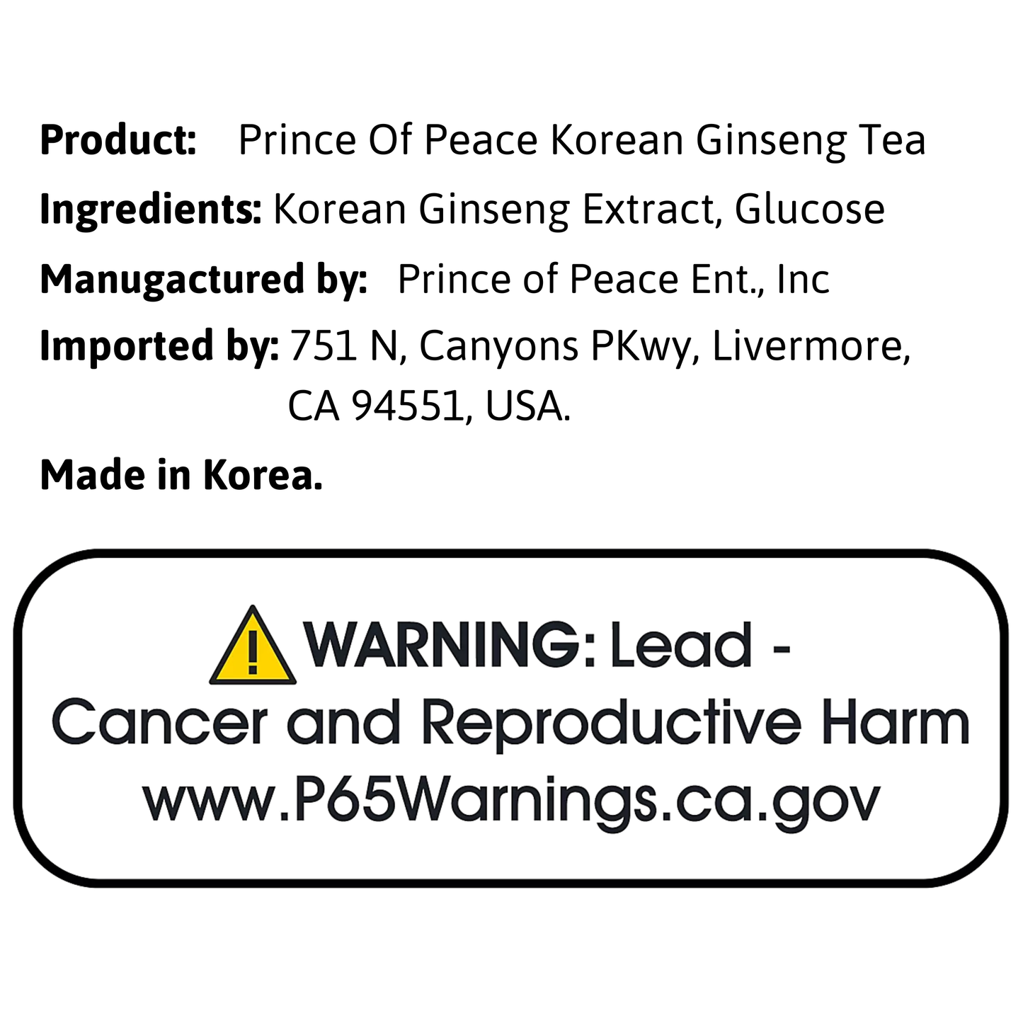 Prince Of Peace Korean Ginseng Tea 7oz