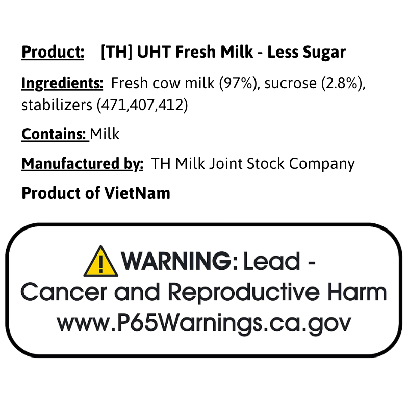 [TH] UHT Fresh Milk - Less Sugar - 180ml