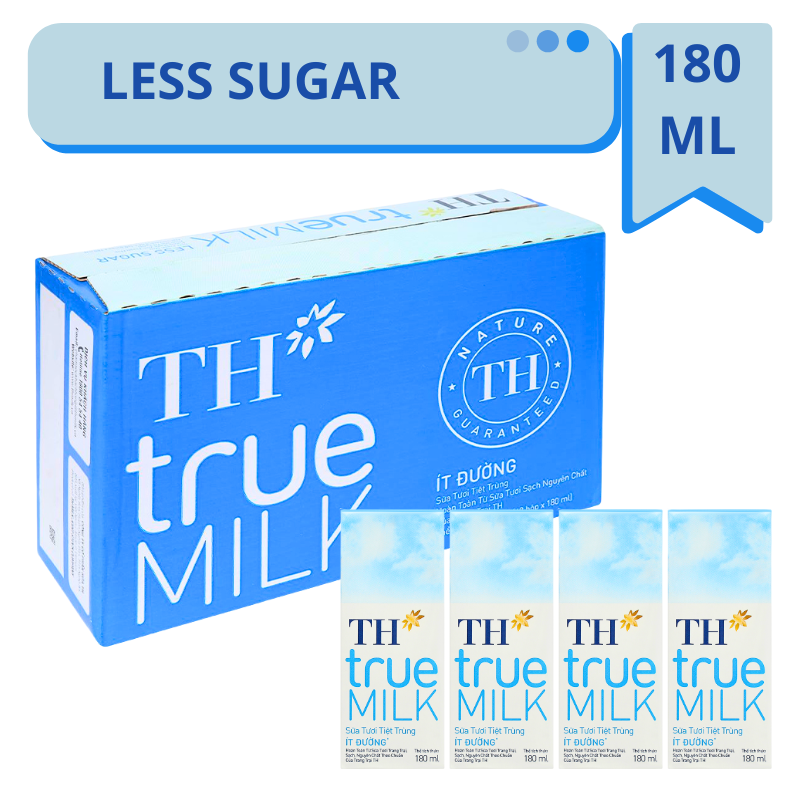 [TH] UHT Fresh Milk - Less Sugar - 180ml
