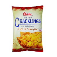 Oishi Ribbed Cracklings Salt & Vinegar 90g