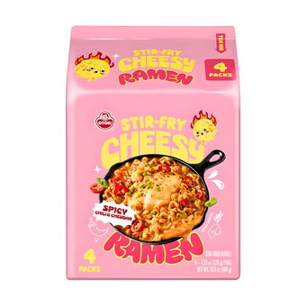 [Ottogi] Stir-Fry Cheesy Ramen Spicy Chili&Cheddar - 16.9oz