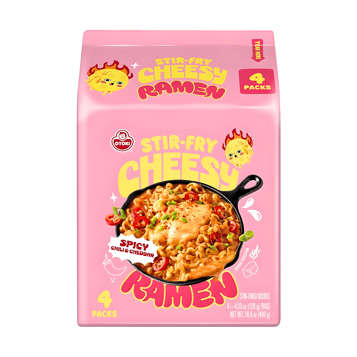 [OTOKI] Stir-Fry Cheesy Ramen Spicy Chili&Cheddar - 16.9oz