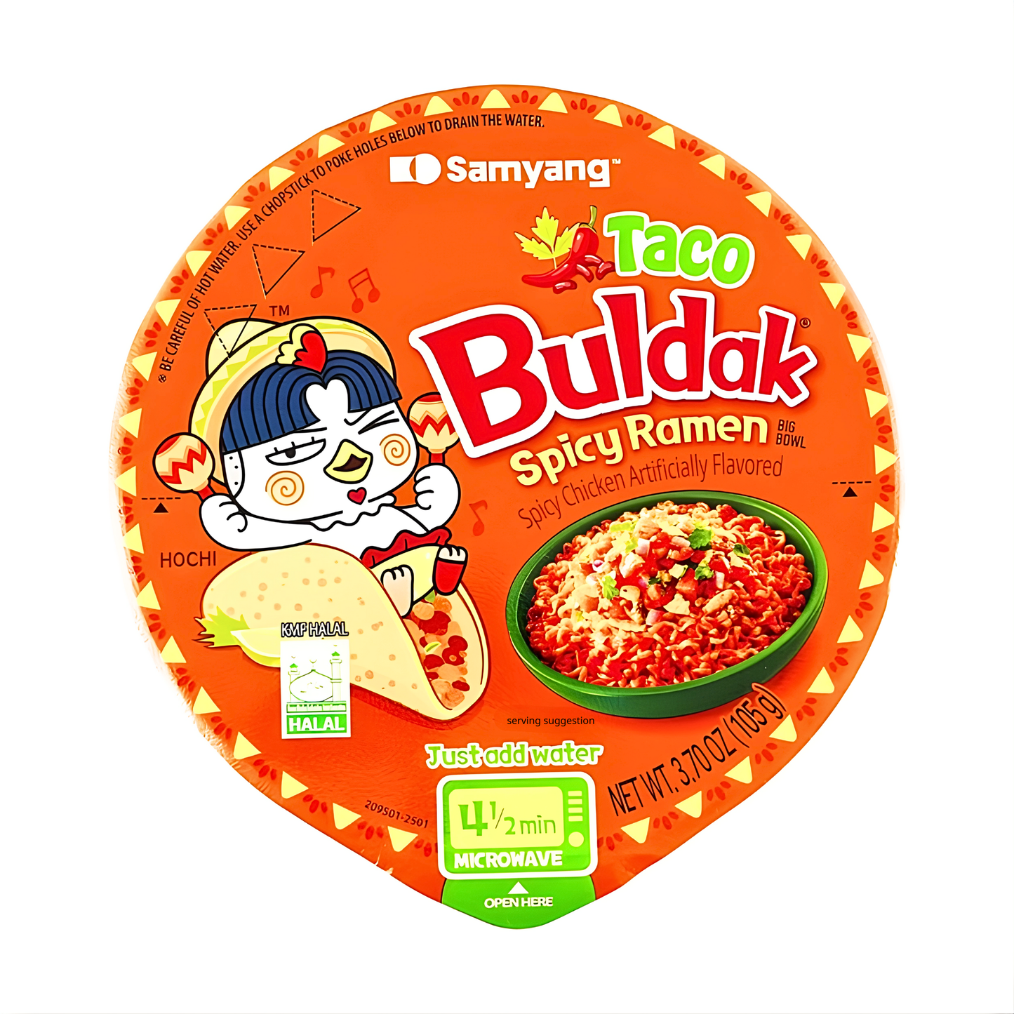 [SAMYANG] Taco Buldak Spicy Ramen Noodles - 3.7oz