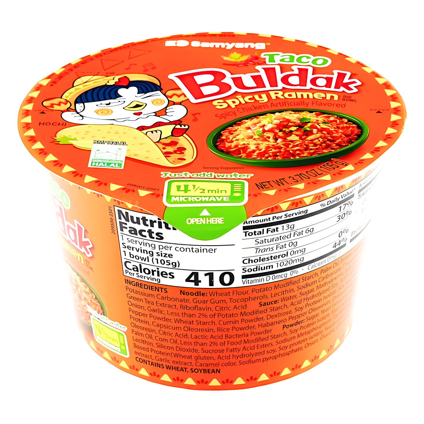[SAMYANG] Taco Buldak Spicy Ramen Noodles - 3.7oz