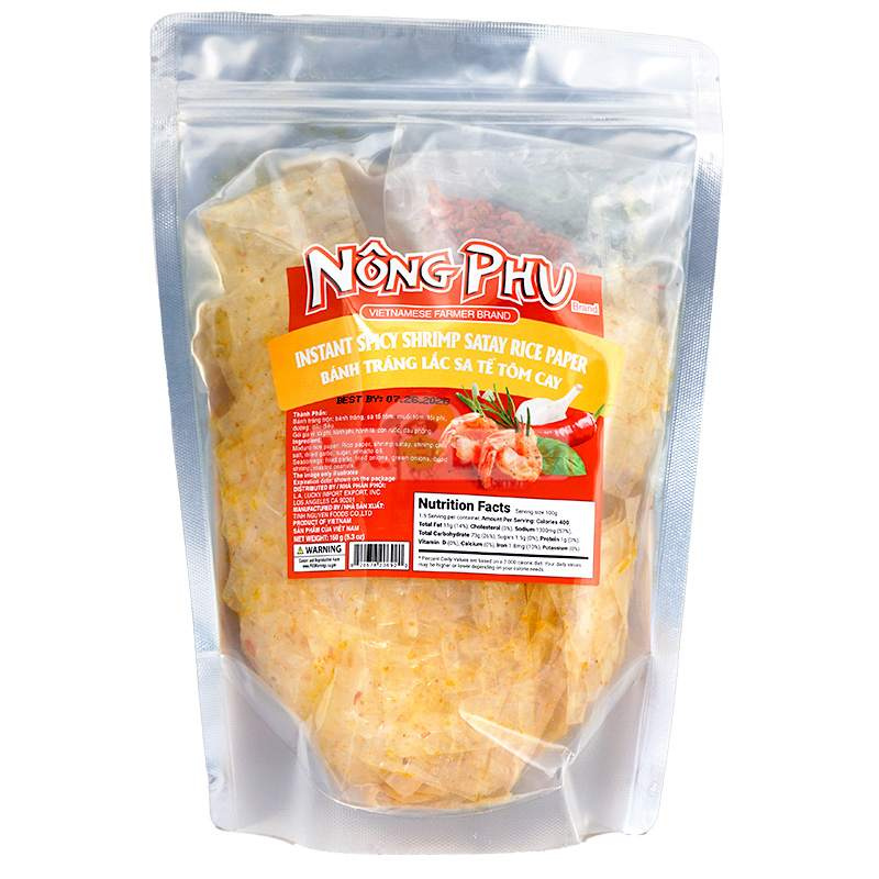 Nong Phu Spicy Shrimp Satay Rice Paper - 150g