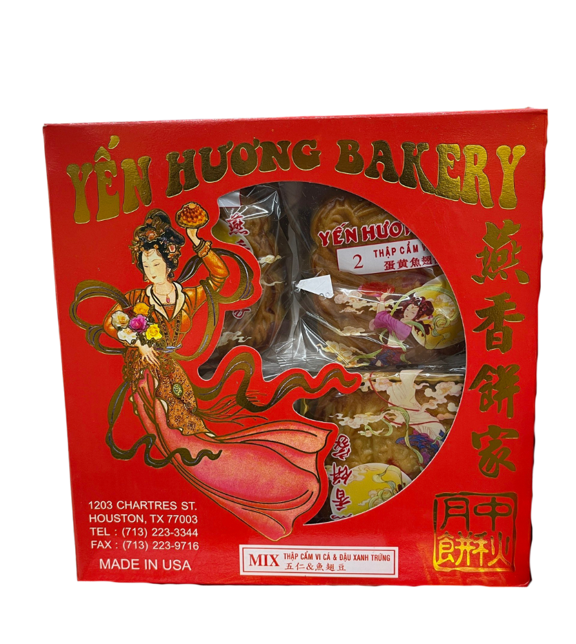 Yen Huong Mix Moon Cake Banh Trung Thu Thap Cam Vi Ca & Dau Xanh Trung ( 4 x 200 g )