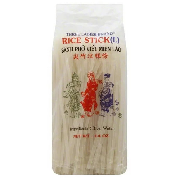 Three Ladies (L) Rice Stick Banh Pho Viet Mien Lao 14 oz