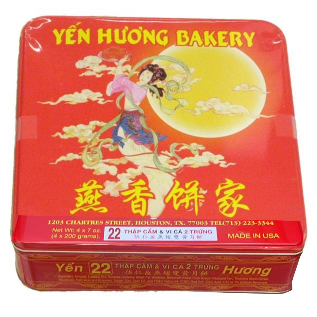 Yen Huong Moon Cake Thap Cam & Vi Ca 2 Trung 4x200 g