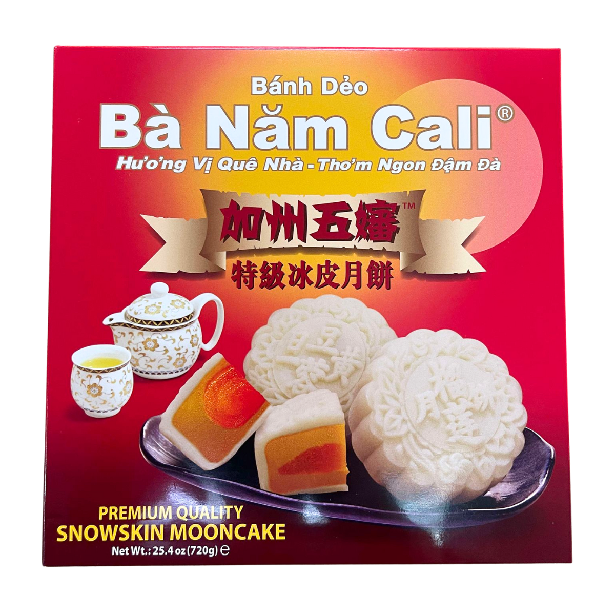 Ba Nam Cali Mooncake Snow Skin Durian 0 Yolk 25.40 oz