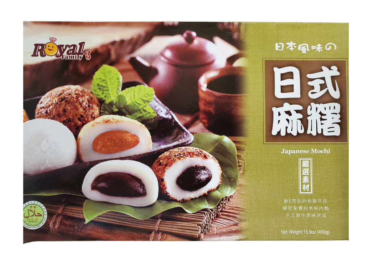 Royal Family Japanese Rice Cake Mochi Mixed (Red Bean, Peanut, Sesame) 15.9 oz