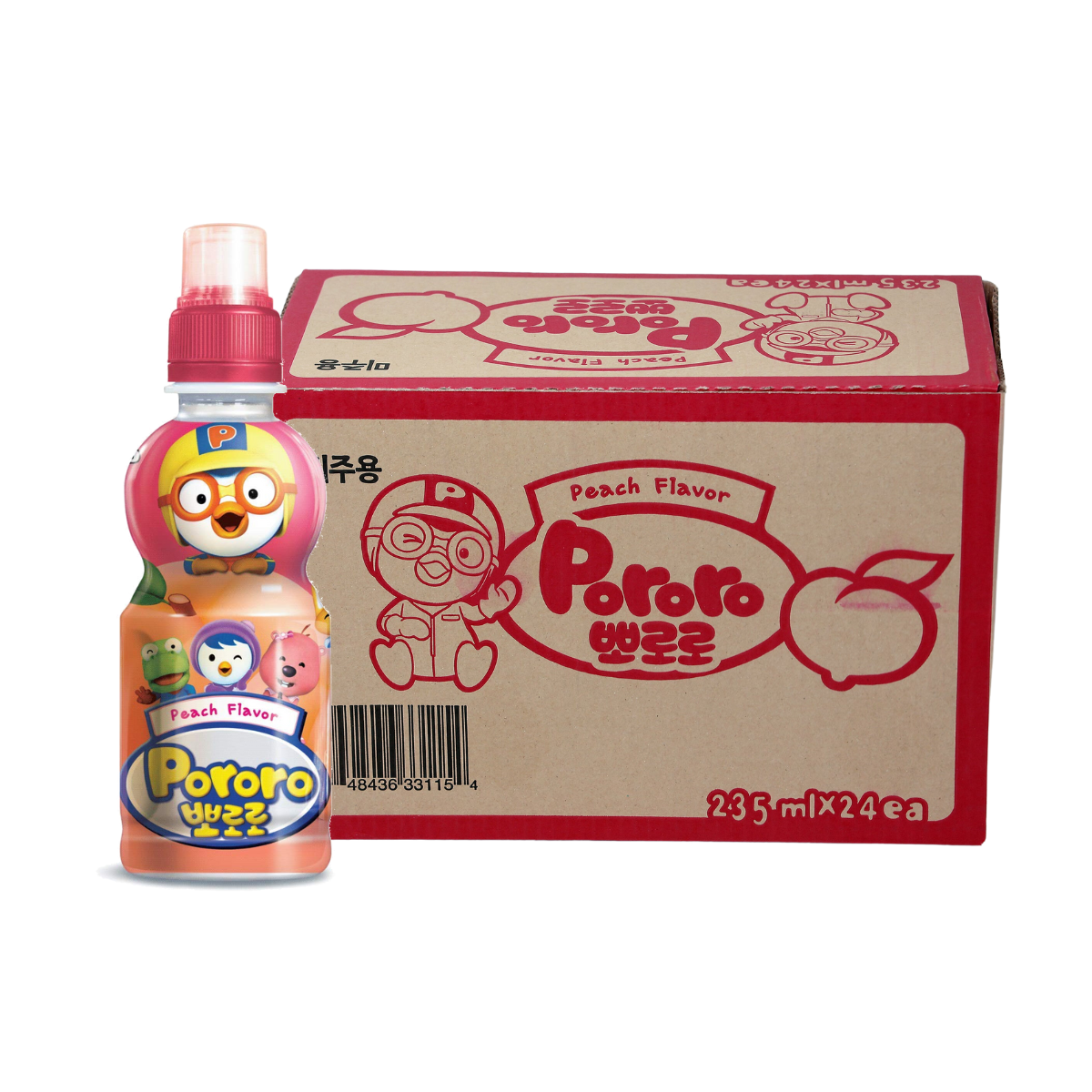 Paldo Fun & Yum Pororo Kids Peach Flavor Drink 7.95 oz