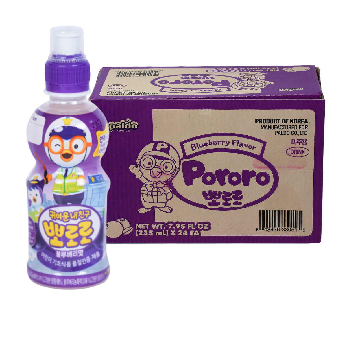 Paldo Pororo Blueberry Flavor Drink 7.95 oz