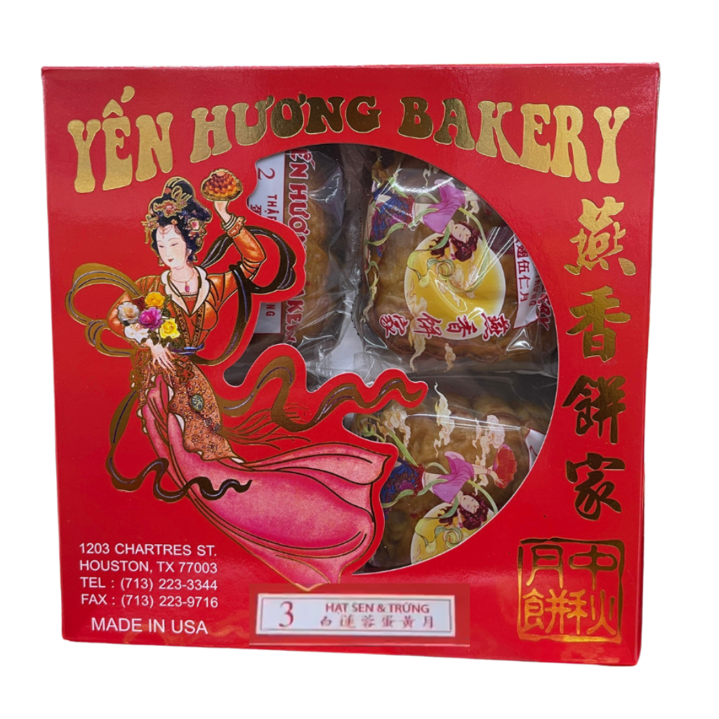 Yen Huong Moon Cake Banh Trung Thu Hat Sen & Trung ( 4 x 200 g )