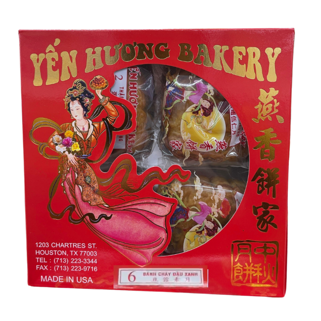 Yen Huong Vege Moon Cake Banh Chay Dau Xanh ( 4 x 200 g )