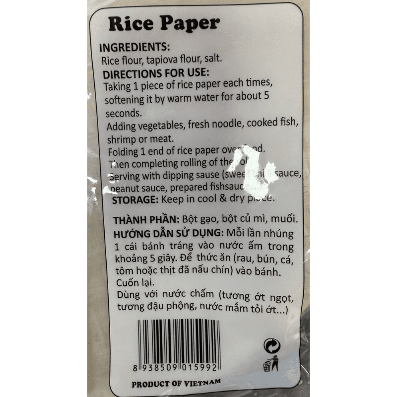 AB Rice Paper 22cm 12 oz - A&E Foodstore