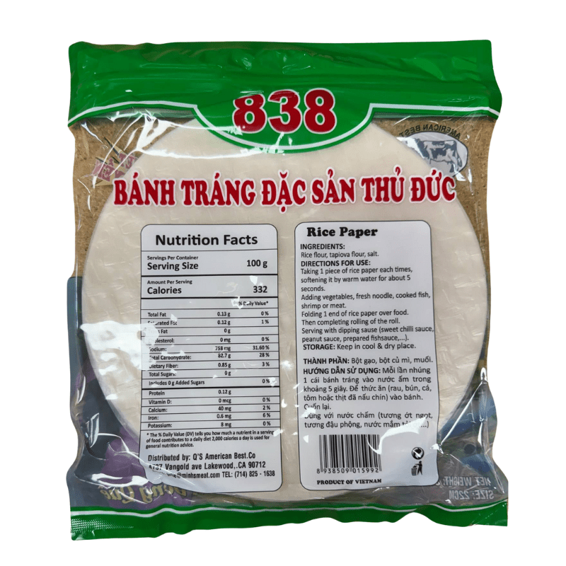 AB Rice Paper 22cm 12 oz - A&E Foodstore