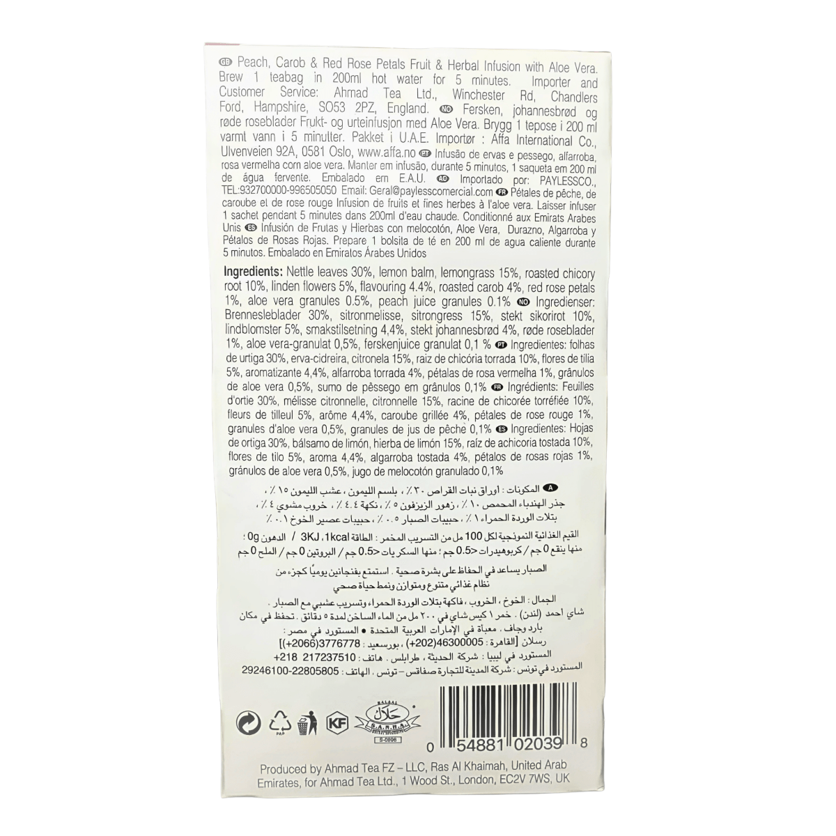 AHMAD TEA - 'Beauty'Infusion - Herbal Tea(20TeaBags) - A&E Foodstore