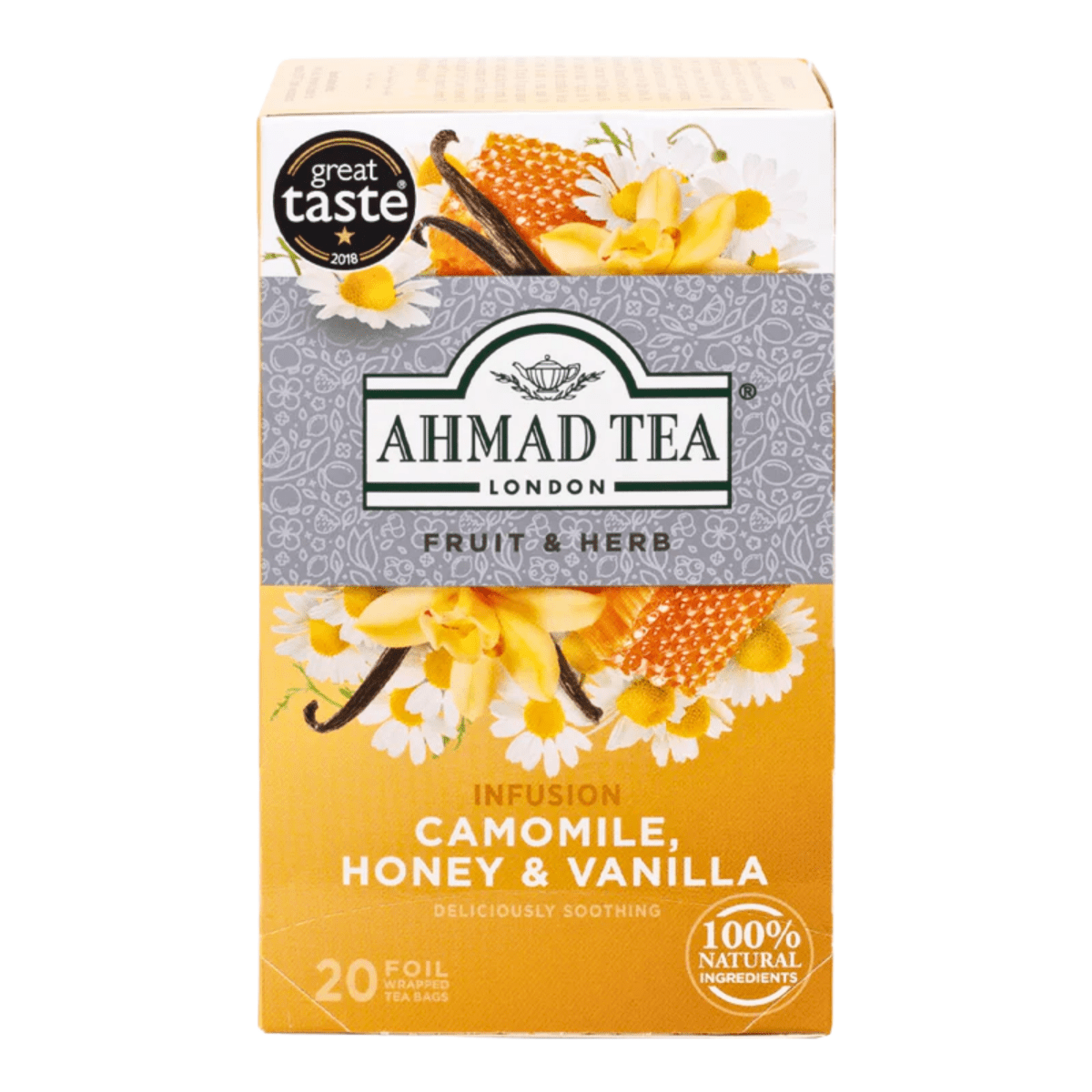 AHMAD TEA - Camomile, Honey,& Vanilla (20 TeaBags) - A&E Foodstore