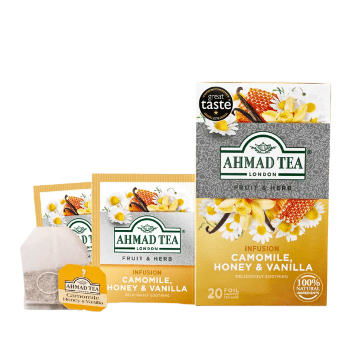 AHMAD TEA - Camomile, Honey,& Vanilla (20 TeaBags) - A&E Foodstore