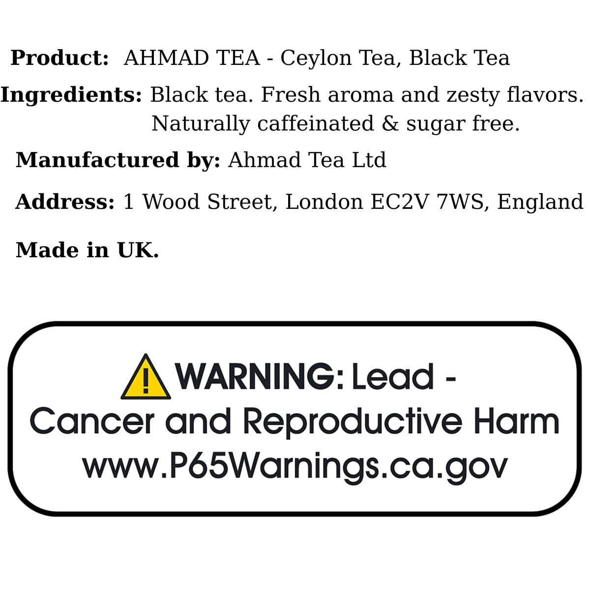AHMAD TEA - Ceylon Tea, Black Tea (20 Bags) - A&E Foodstore