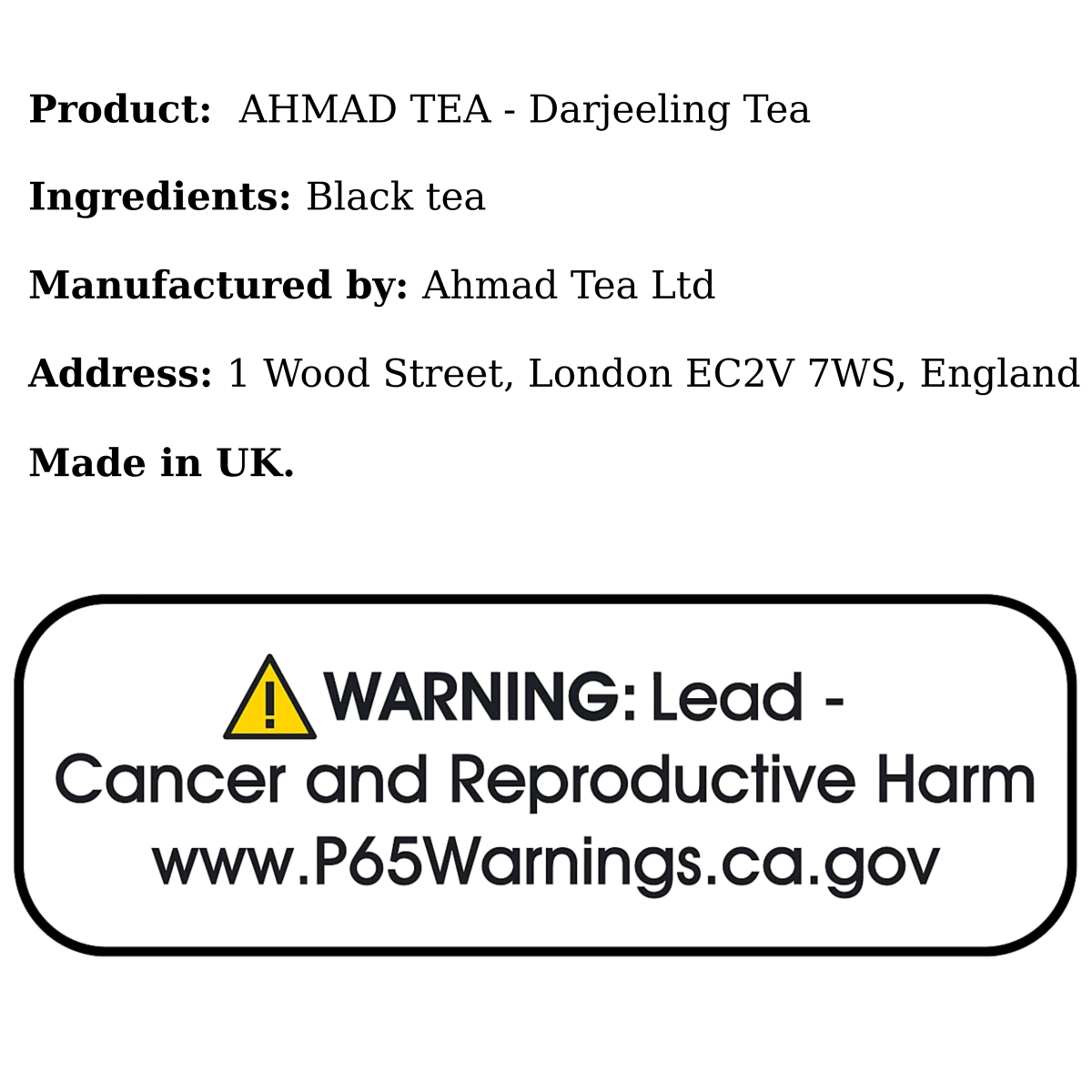 AHMAD TEA - Darjeeling Tea (20 Tea Bags) - A&E Foodstore
