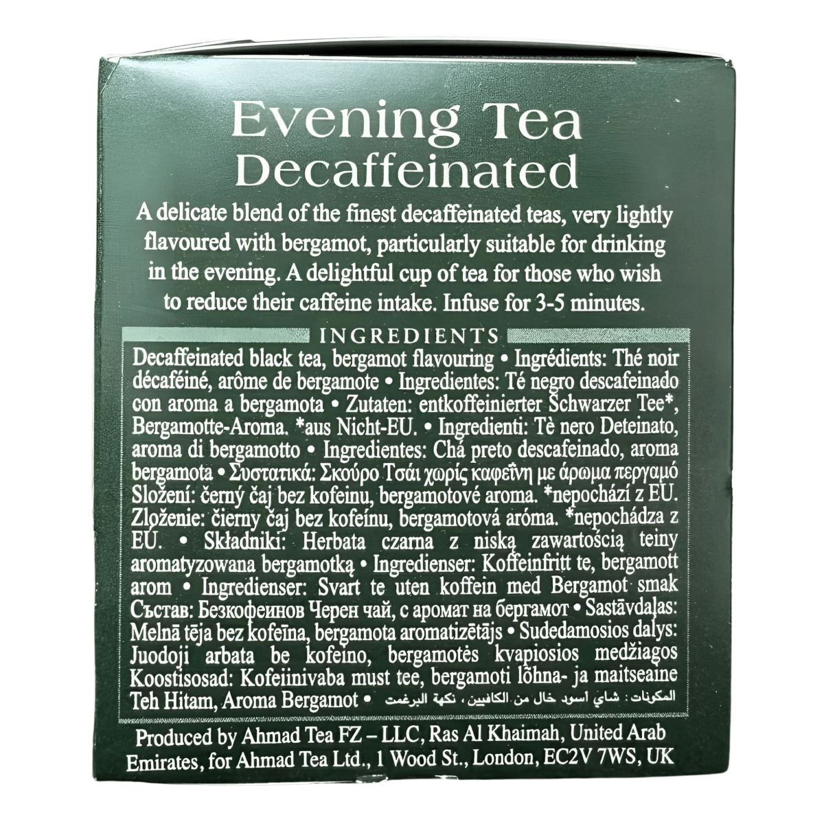 AHMAD TEA - Evening Tea Decaffeinated (20 TeaBags) - A&E Foodstore
