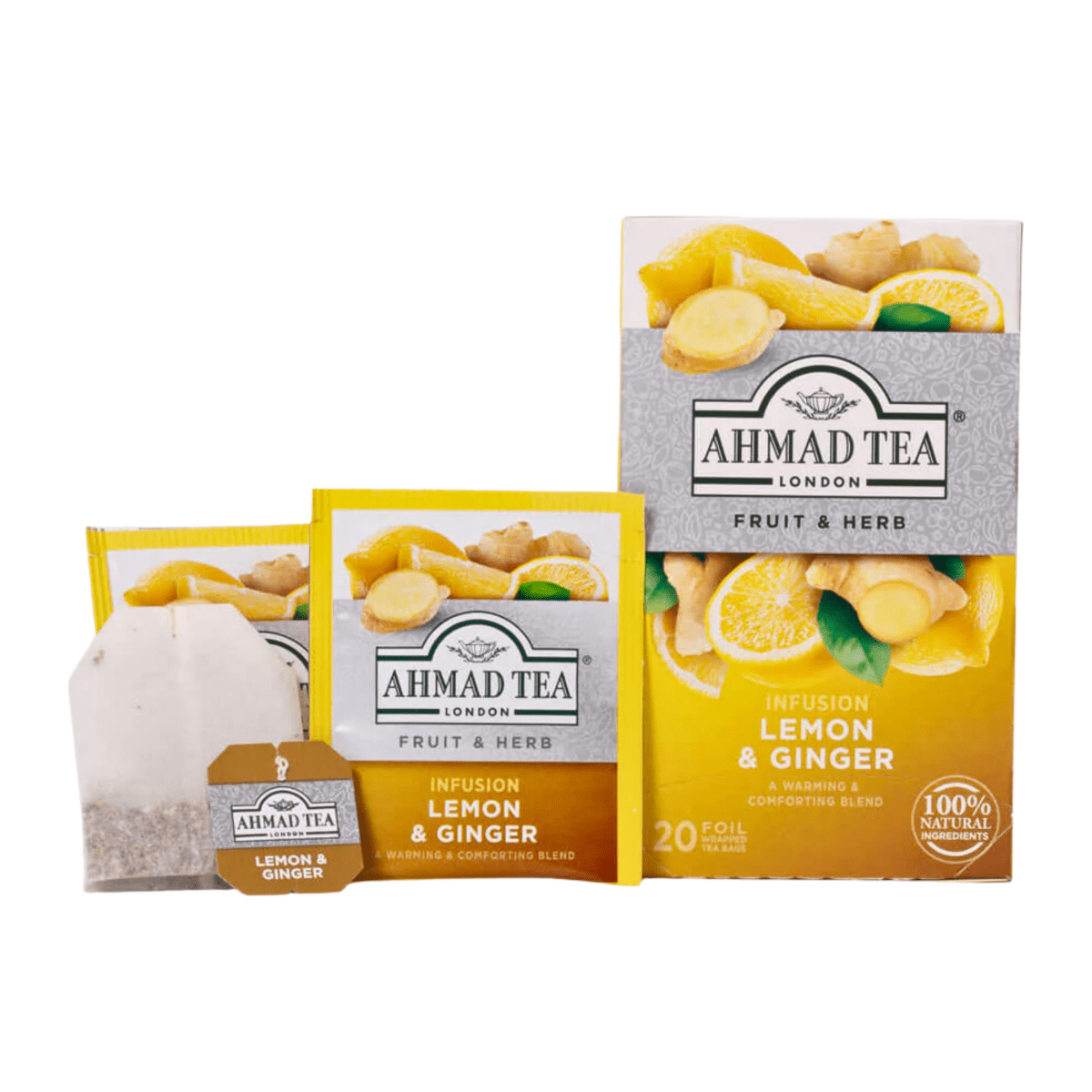 AHMAD TEA - Infusion Lemon & Ginger (20 Tea Bags) - A&E Foodstore