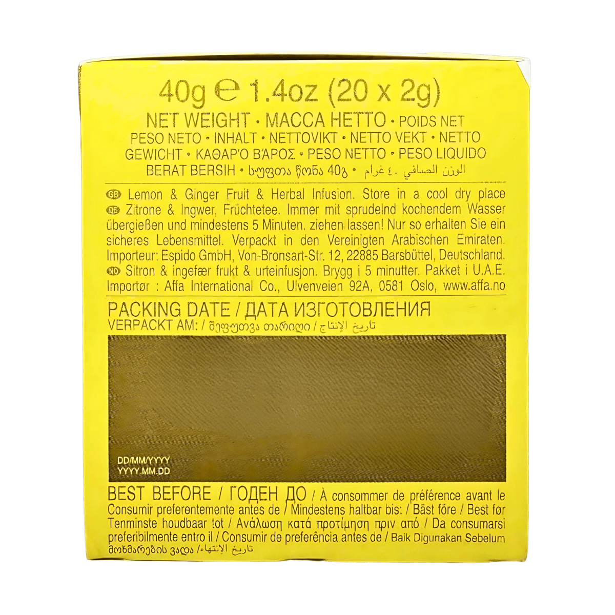 AHMAD TEA - Infusion Lemon & Ginger (20 Tea Bags) - A&E Foodstore