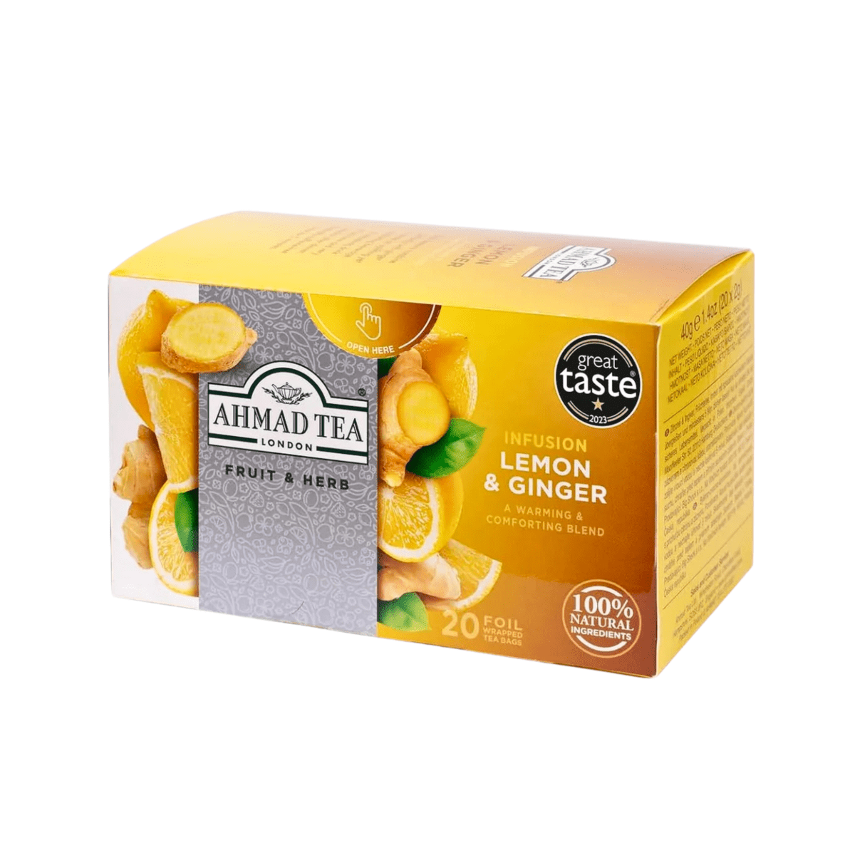 AHMAD TEA - Infusion Lemon & Ginger (20 Tea Bags) - A&E Foodstore