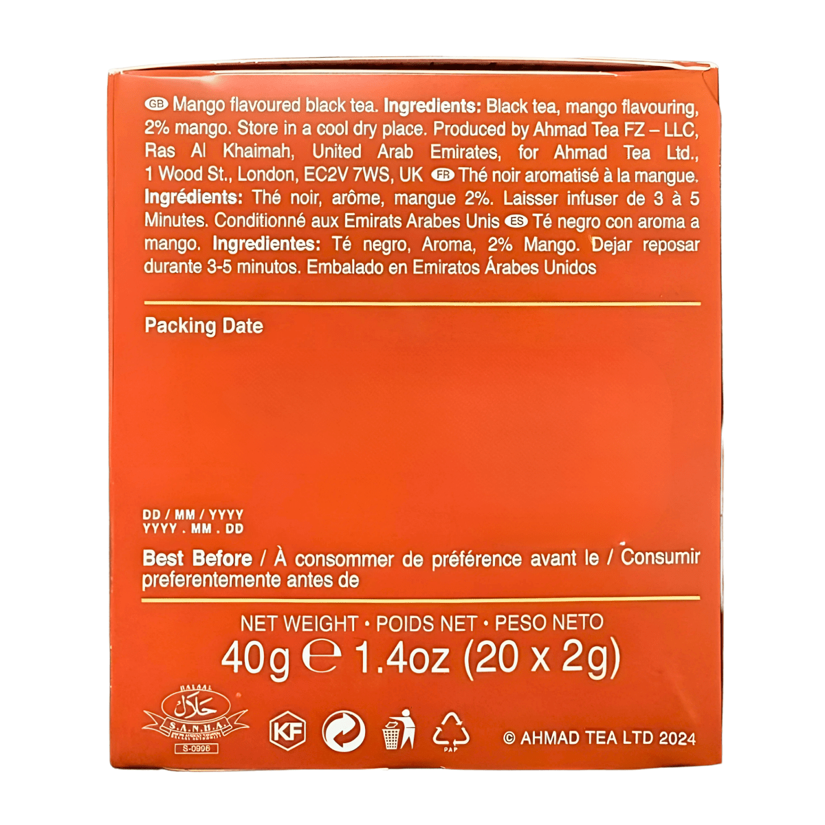 AHMAD TEA - Mango Magic Fruit Black (20 Tea Bags) - A&E Foodstore