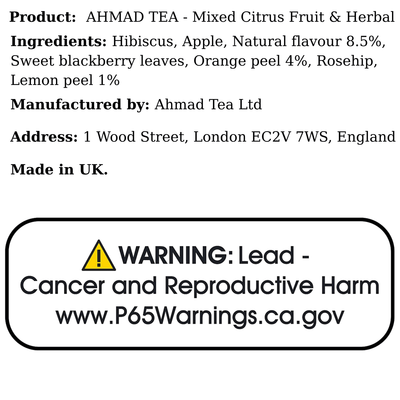 AHMAD TEA - Mixed Citrus Fruit & Herbal (20Bags) - A&E Foodstore