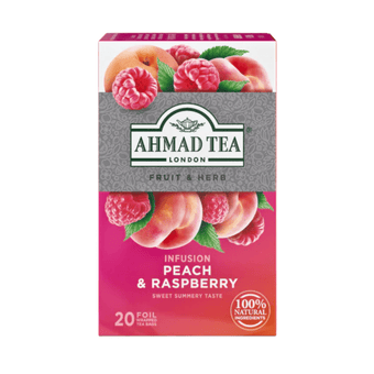 AHMAD TEA - Peach & Raspberry Herbal (20 Tea Bags)